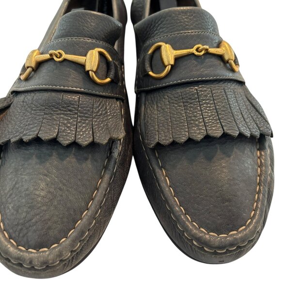 Men\'s Gucci Leather Loafers Horse Bit Slip On Shoes Size 9.5D main image 4